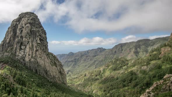 Timelapse of Roque Agando La Gormera with Beautiful Sky