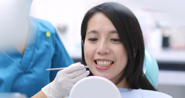 Woman on The Inspection of The Teeth in Dentistry