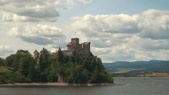 Niedzica, Dunajec Castle by Lake Czorsztynin the Pieniny Mountains, Poland and Czorsztyn Castle