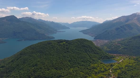 Aerial Landscape on Como Lake in Italy