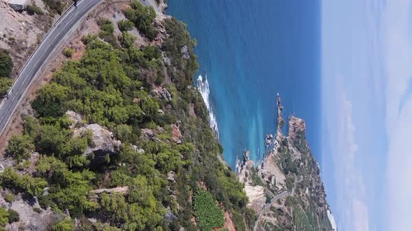 Sea Near the Coast  Aerial View of the Coastal Seascape