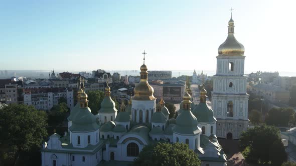 St. Sophia Church in the Morning at Dawn. Kyiv. Ukraine. Aerial View