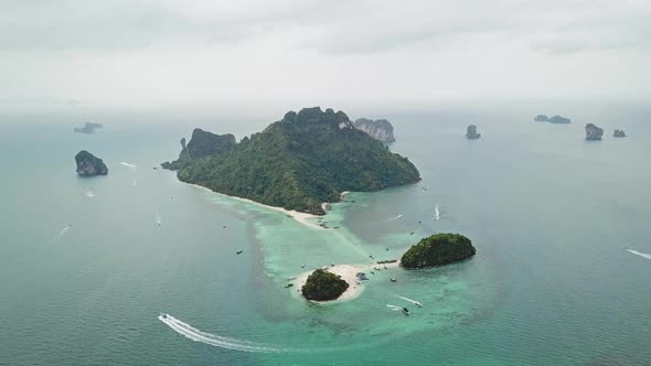Aerial View of Tropical Chicken Island Thailand
