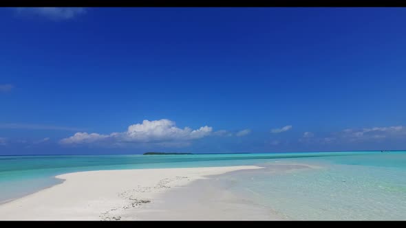 Aerial drone view seascape of luxury coastline beach break by aqua blue sea and clean sand backgroun