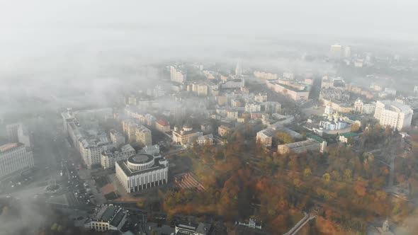 The Center of Kyiv in the Fog