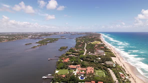 Aerial Video Luxury Mansion Homes On Palm Beach Fl