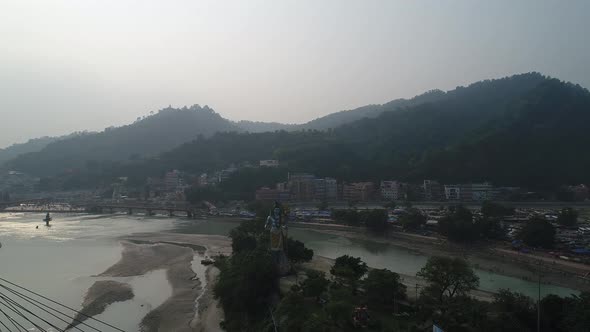 City of Haridwar state of Uttarakhand in India seen from the sky alt