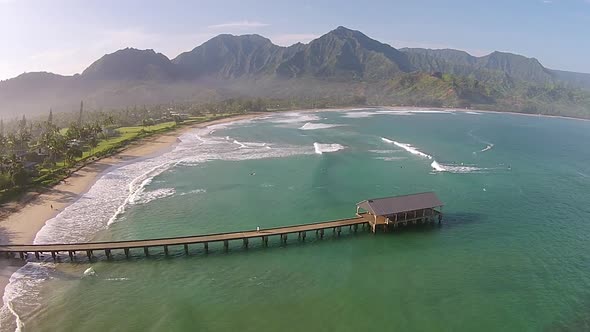 Aerial view of Hanalei Bay, Kauai, Hawaii, USA