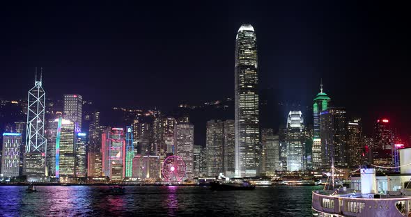 Hong Kong urban city at night