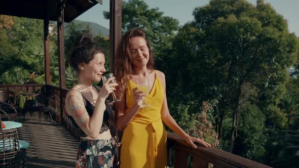 Woman Drinking Cocktail Outdoor