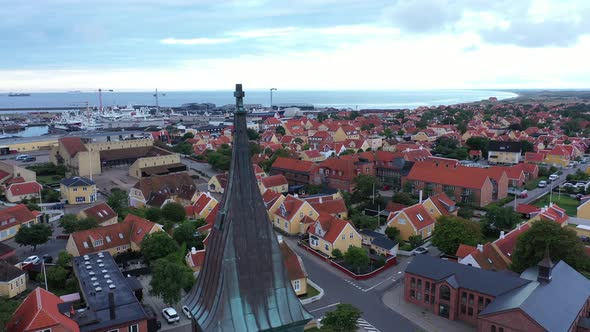 Panoramic aerial view of Fulda and monastery Frauenberg, Fulda, Germany.