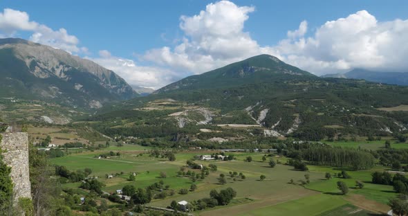 Valley of la Durance from Embrun, Hautes Alpes department, France