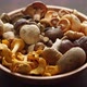 Various Kinds of Assorted Raw Mushrooms Placed in Wooden Bowl - VideoHive Item for Sale