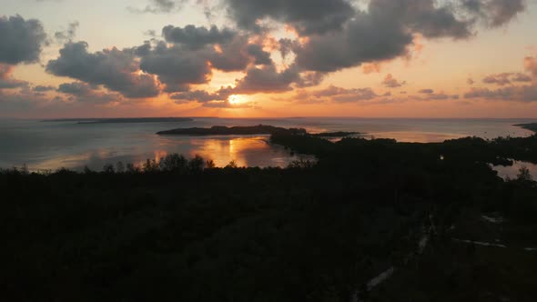 Colorful Sunset Over Tropical Islands