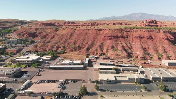 Aerial View of St George Skyline and Landscape From Drone Nevada