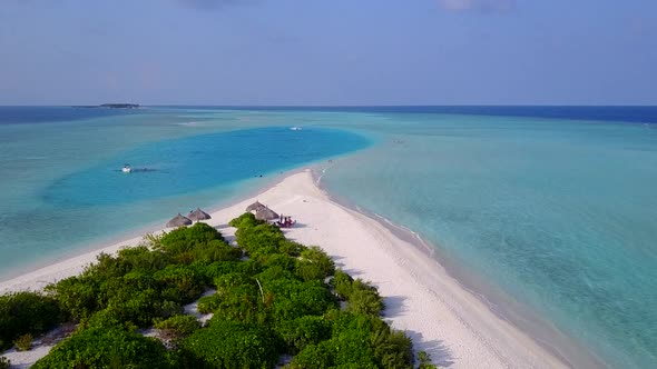 Copy space abstract of lagoon beach time by blue water with sand background in sunlight