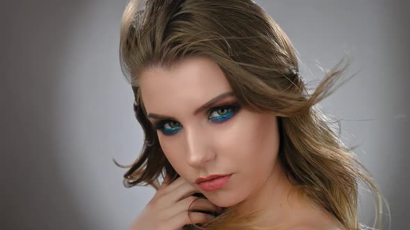 Fashion Model Woman in Trendy Make-up