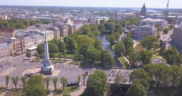 Riga Latvia Aerial View of the Lattelecom Marathon 