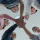 Group of happy asian employee joining stack hands together - VideoHive Item for Sale
