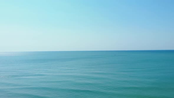 Blue Sky Over Calm Seascape In Balchik. Black Sea In Dobrich Province, Bulgaria