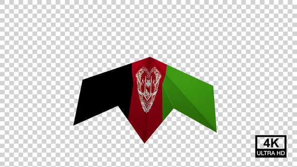 Paper Airplane Of Afghanistan Flag