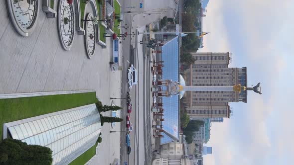 Vertical Video of the Center of Kyiv Ukraine