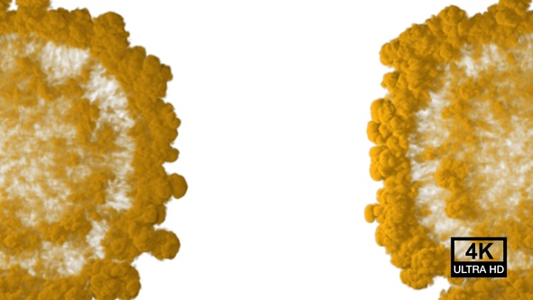 Orange Color Powder Explosion From Left And Right Side 4K