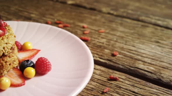 Healthy breakfast in a plate