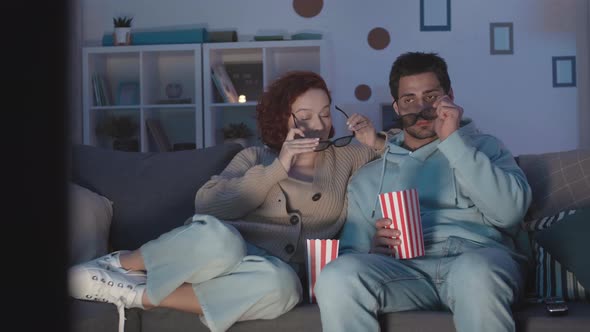 Young Couple Trying Out 3D Glasses