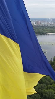 Vertical Video National Flag of Ukraine By Day