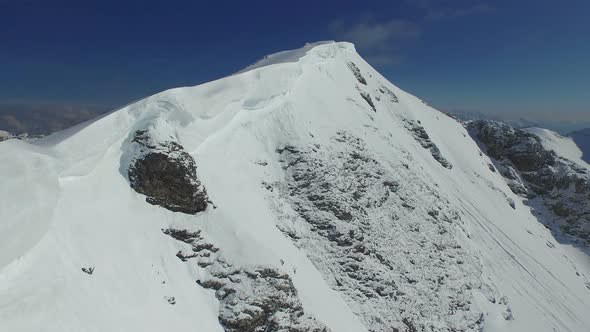 Flying Close to Mountain Ridge