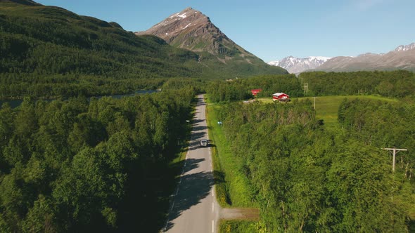 Exploring the scenic countryside outside Tromso, Northern Norway