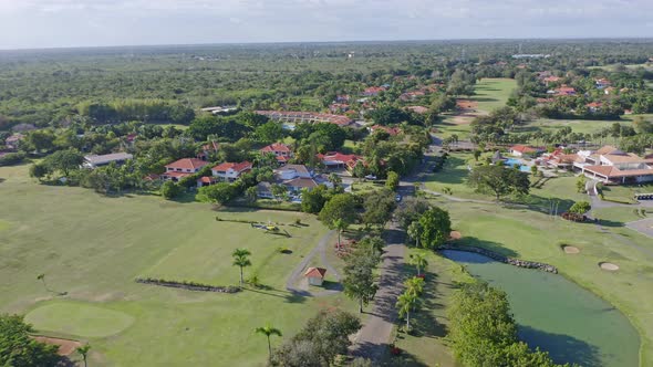 Panoramic Aerial View of Surrounding Landscaped Area and Golf Course of Metro Country Club Resort, J