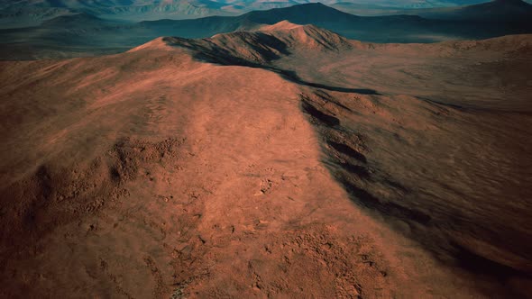 Fictional Mars Soil Aerial View of Martian Desert