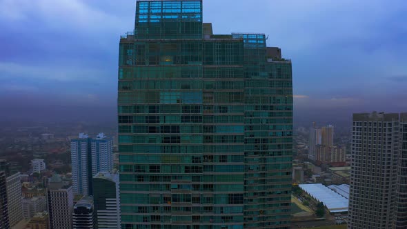 Makati City Skyline and Modern Buildings Business District of Metro Manila, Philippines. Aerial 