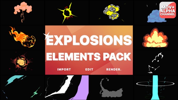 Anime Explosion Elements | Motion Graphics Pack