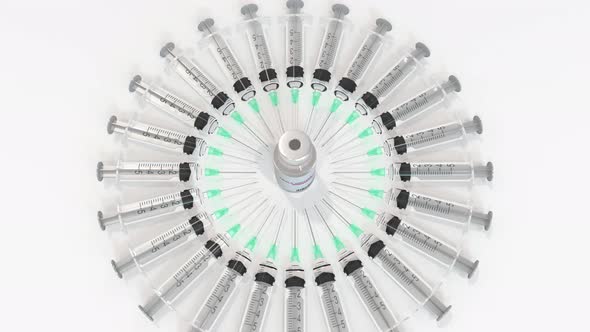 Bottle with Ebola Vaccine and Syringes alt