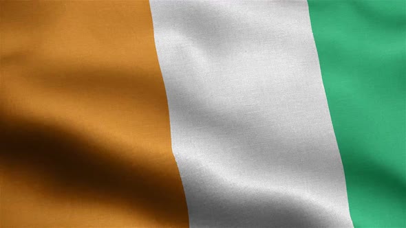 Côte D’ivoire Flag Seamless Closeup Waving Animation