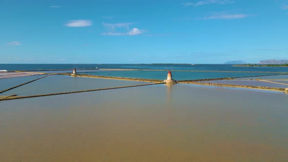 Natural Reserve of the Saline Dello Stagnone Near Marsala and Trapani Sicily