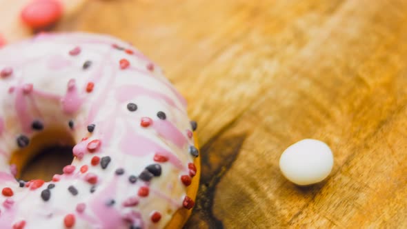 Pink Donuts Decorated with Sweets