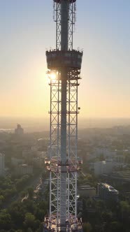 TV Tower in the Morning at Dawn in Kyiv Ukraine