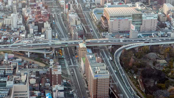 Osaka City Multilevel Interchange on Day Timelapse