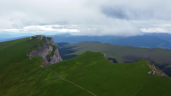 Aerial view of the Seceda mountains