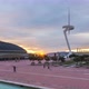 Barcelona Montjuic Day to Night Sunset Timelapse Palau Sant Jordi 4K - VideoHive Item for Sale