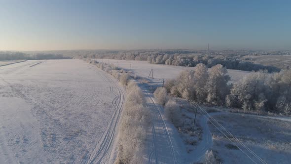 Winter Landscape in Countryside