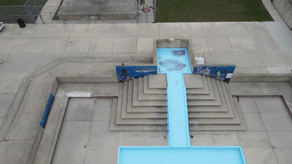 Aerial view of Anderson Park recreation center in Kenosha, Wisconsin