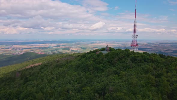 Aerial View of Mountain with Forest