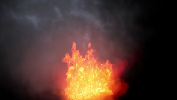 Burning flames from start to finish with ProRes Isolated by Alpha channel (transparent background) alt