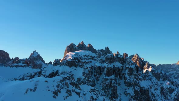 Cadini Di Misurina Mountains at Winter Sunrise