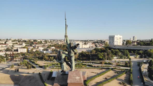 Aerial Shot of Soldiers Monument on Central City Square